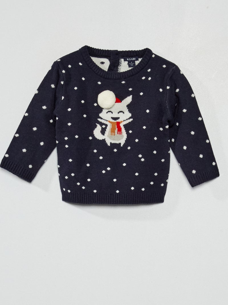 Jersey de Navidad estampado 'zorro' NEGRO - Kiabi