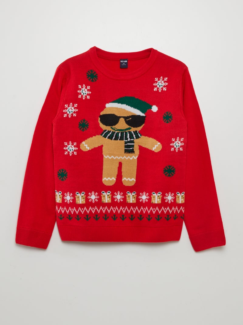 Jersey de Navidad pan de jengibre ROJO - Kiabi