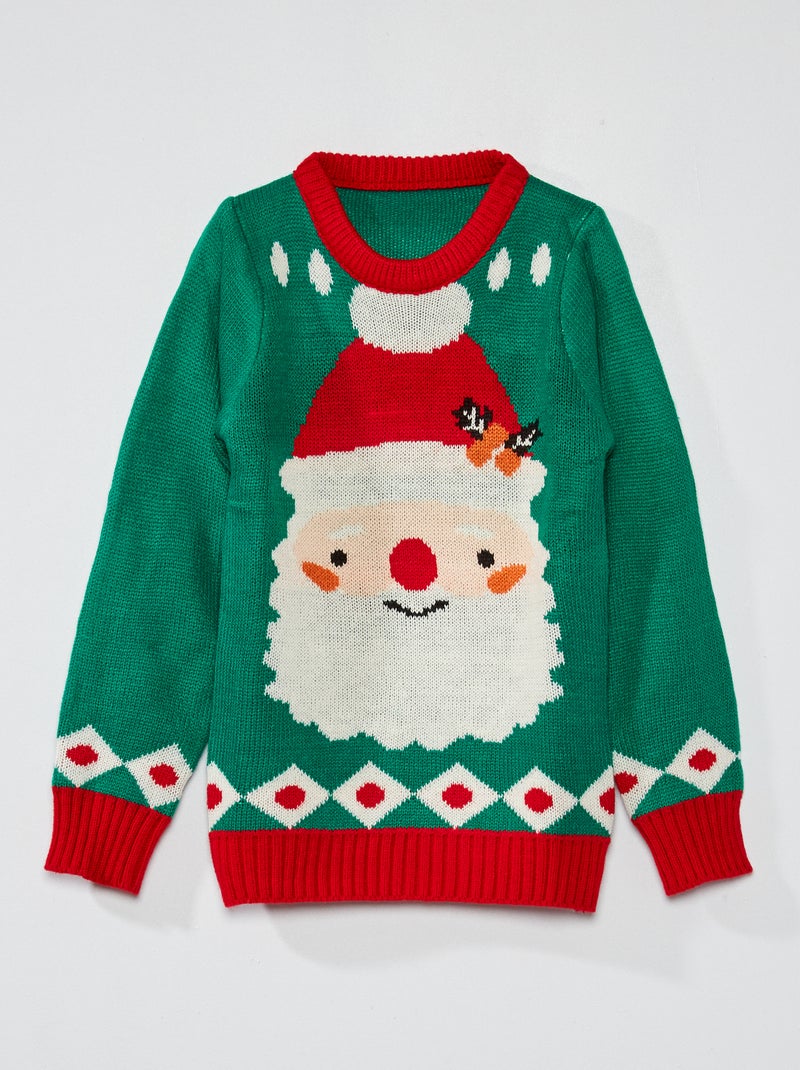 Jersey de Navidad 'Papá Noel' verde - Kiabi
