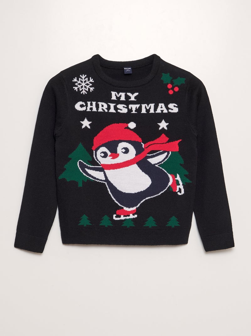 Jersey de Navidad Pingüino NEGRO - Kiabi