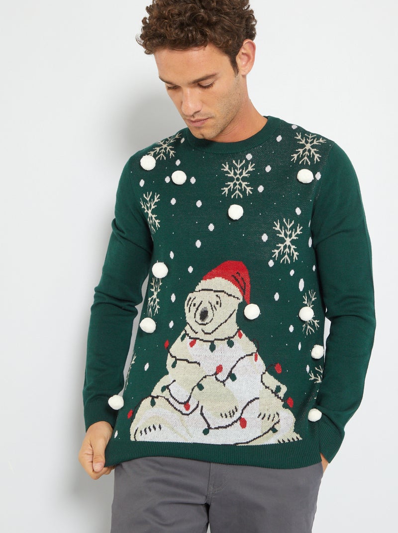 Jersey de Navidad 'Produkt' de punto VERDE - Kiabi