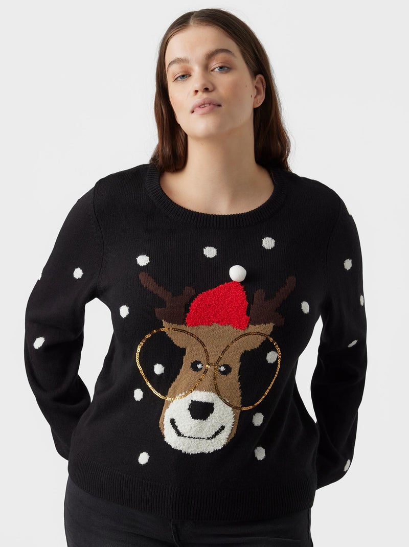Jersey de Navidad 'Vero Moda Curve' NEGRO - Kiabi