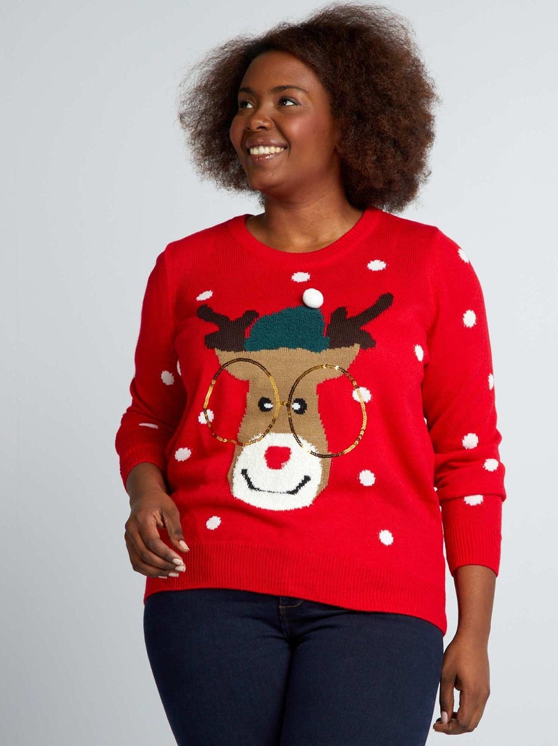 Jersey de Navidad 'Vero Moda Curve' ROJO - Kiabi