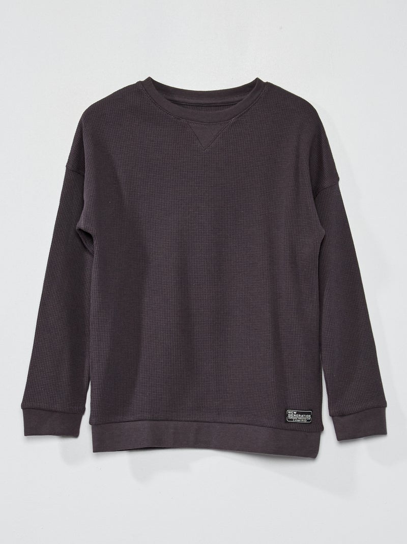 Jersey de nido de abeja NEGRO - Kiabi