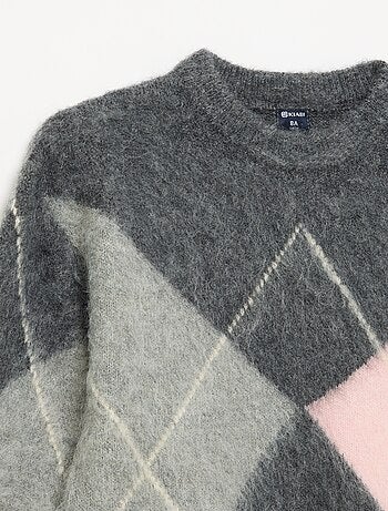 Jersey de niña con motivos de rombos