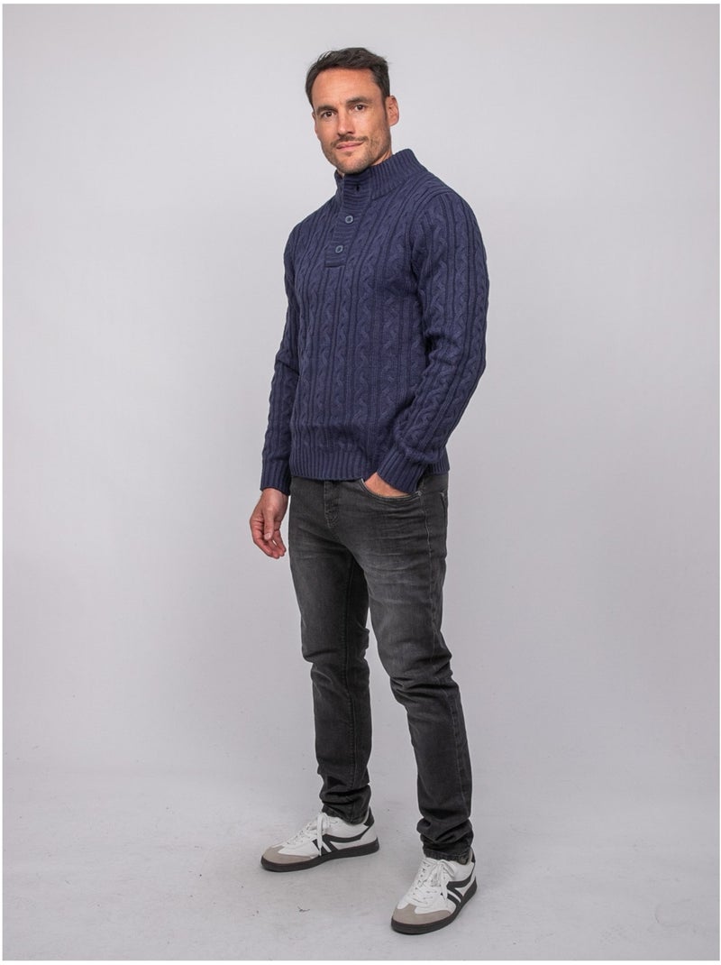 Jersey de ochos con cuello alto lagow Azul marino - Kiabi