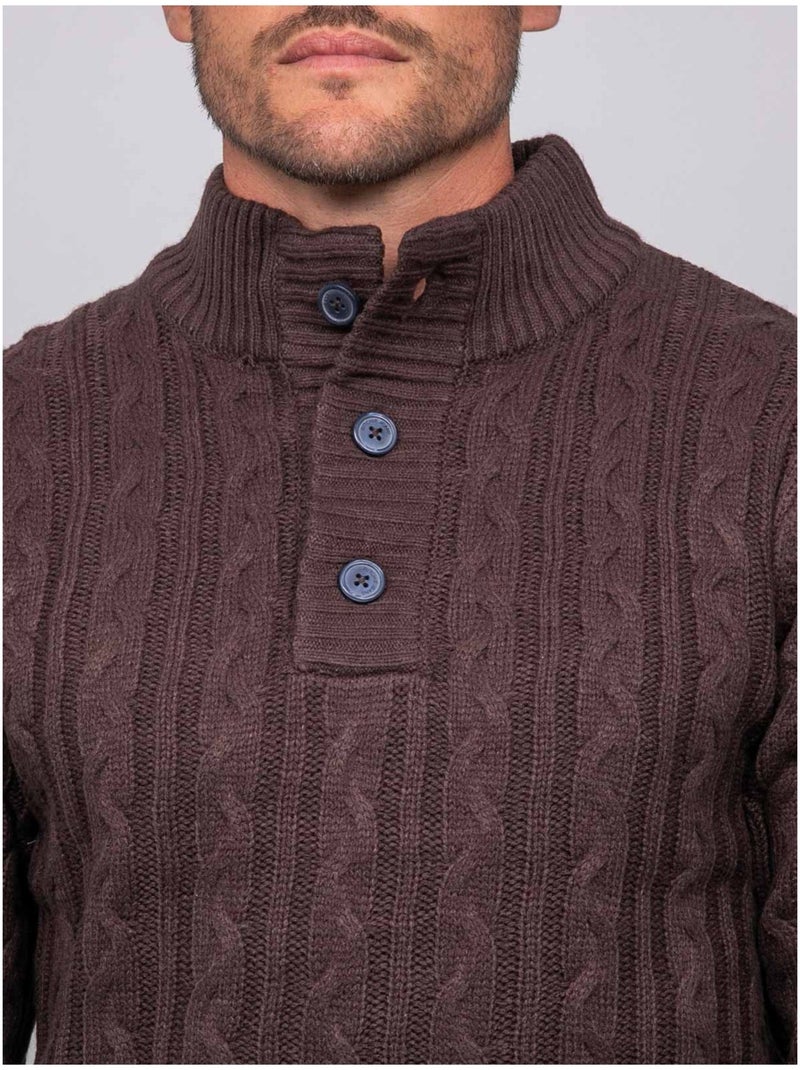 Jersey de ochos con cuello alto lagow Marrón - Kiabi