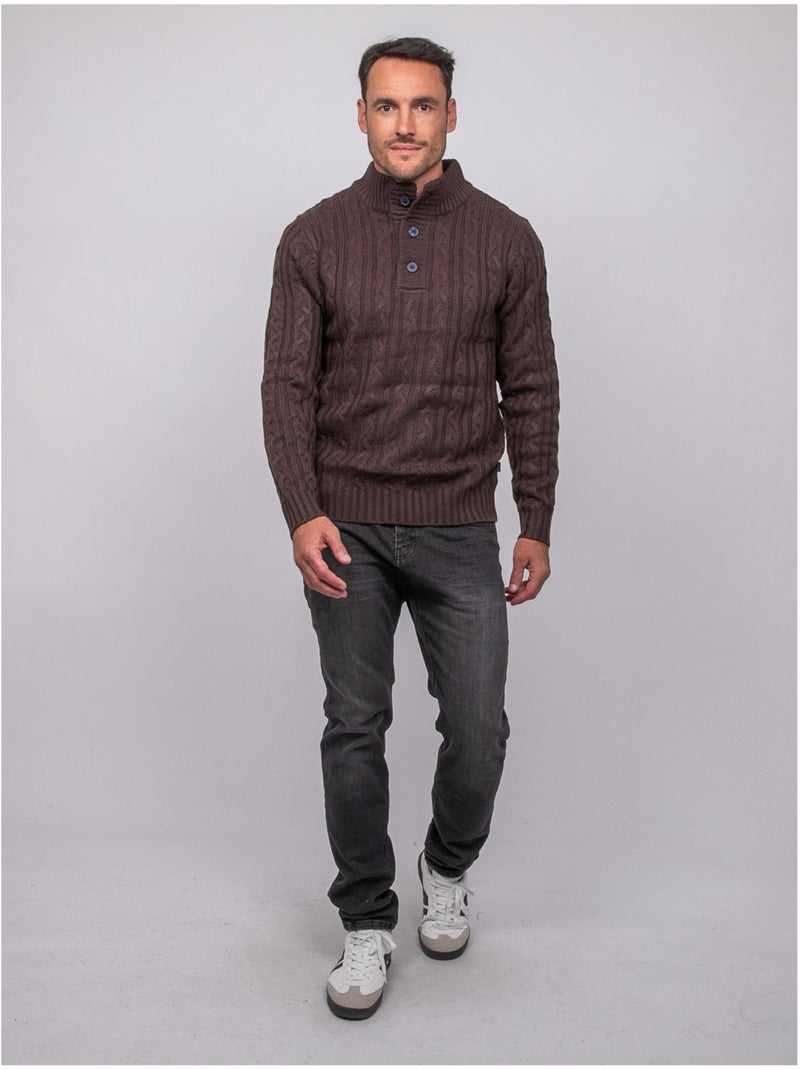 Jersey de ochos con cuello alto lagow Marrón - Kiabi