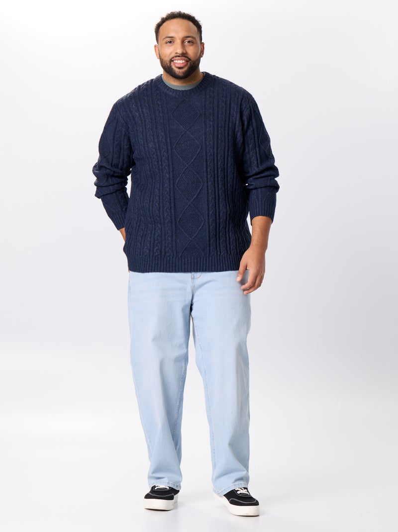 Jersey de ochos de cuello redondo Azul - Kiabi