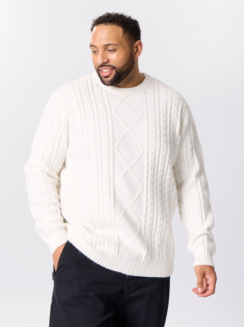 Jersey de ochos de cuello redondo Blanco - Kiabi