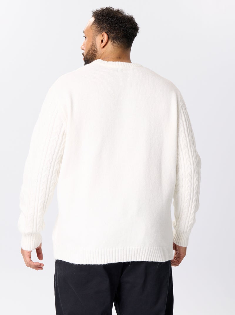 Jersey de ochos de cuello redondo Blanco - Kiabi