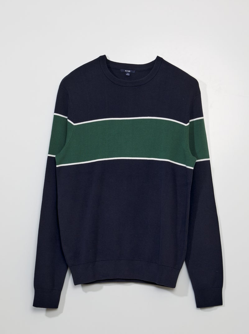 Jersey de punto a rayas AZUL - Kiabi