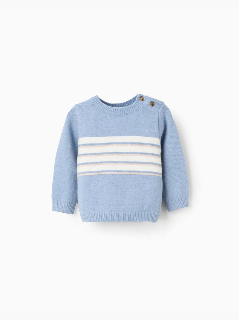 Jersey de punto a rayas Azul claro - Kiabi
