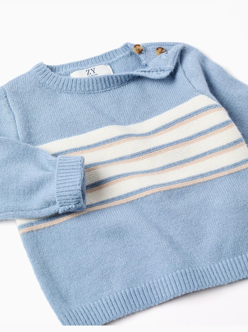 Jersey de punto a rayas Azul claro - Kiabi
