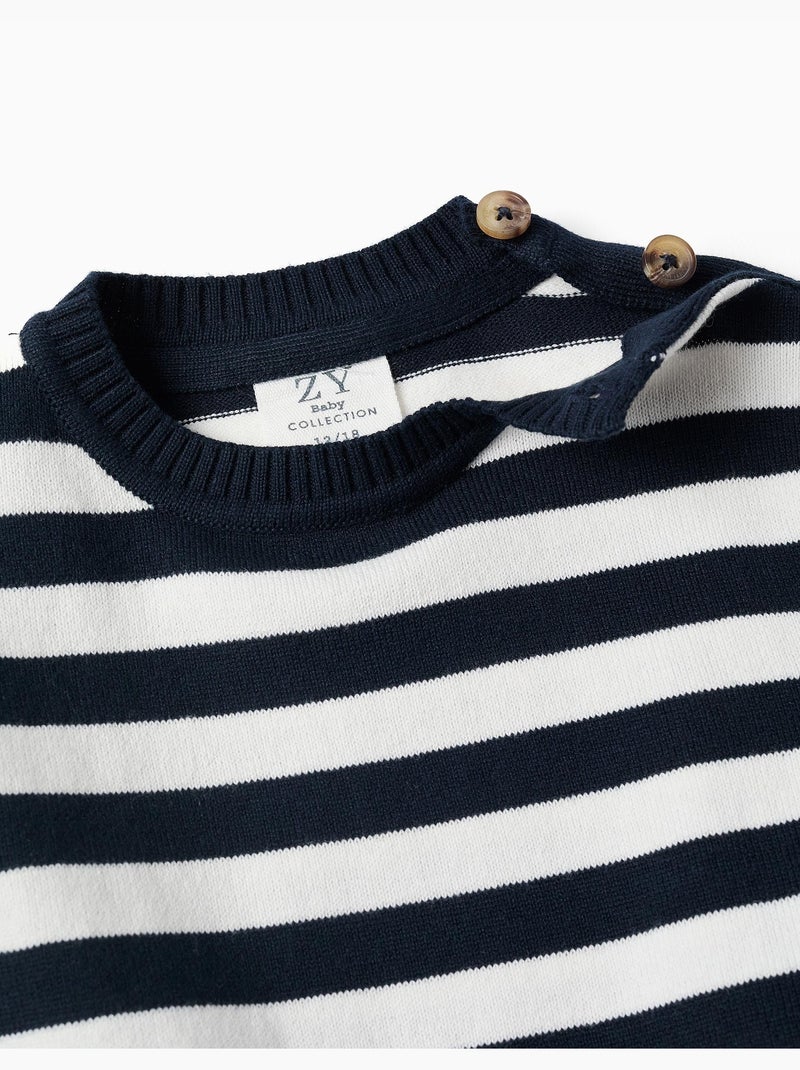 Jersey de punto a rayas Azul oscuro - Kiabi