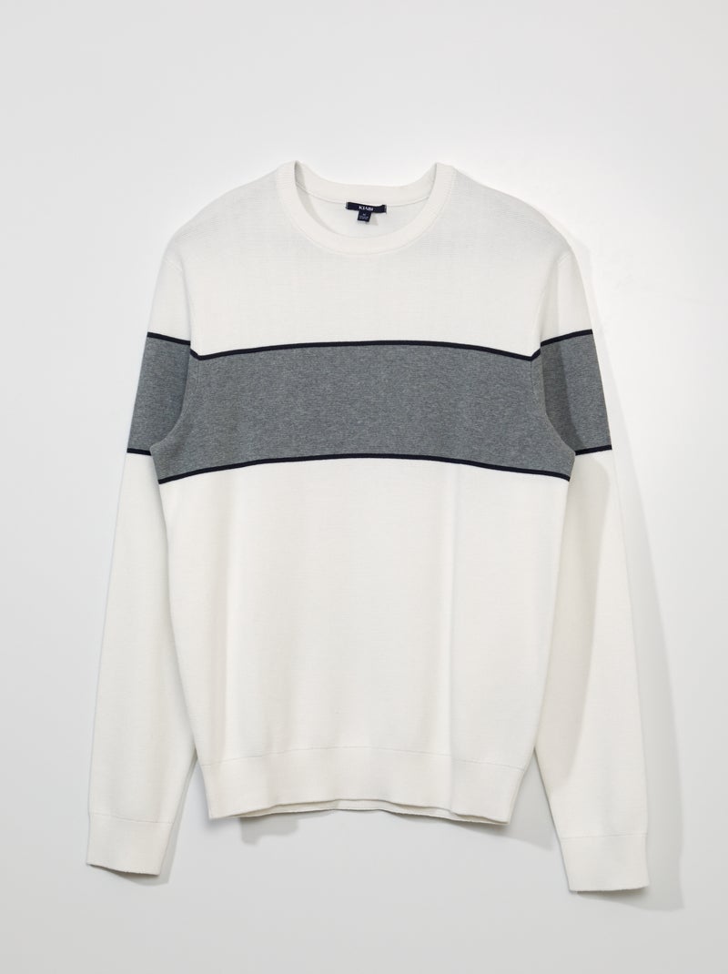 Jersey de punto a rayas BLANCO - Kiabi