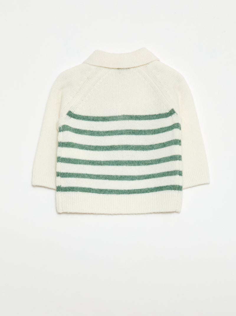 Jersey de punto a rayas Blanco - Kiabi