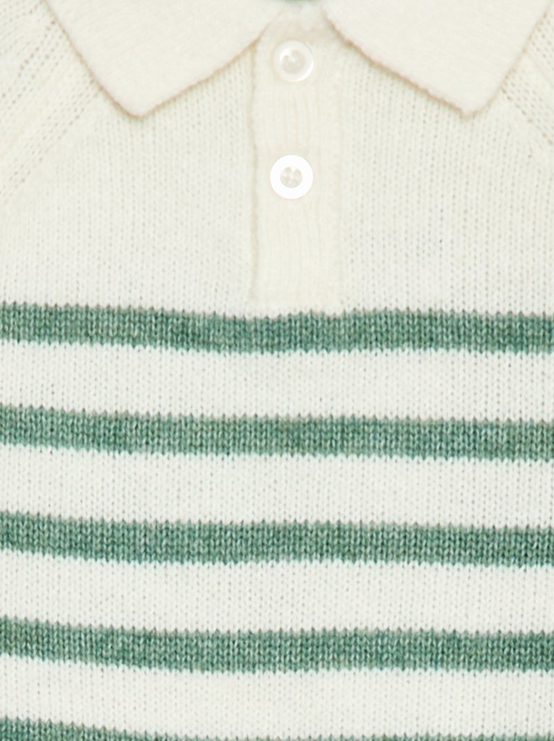 Jersey de punto a rayas Blanco - Kiabi