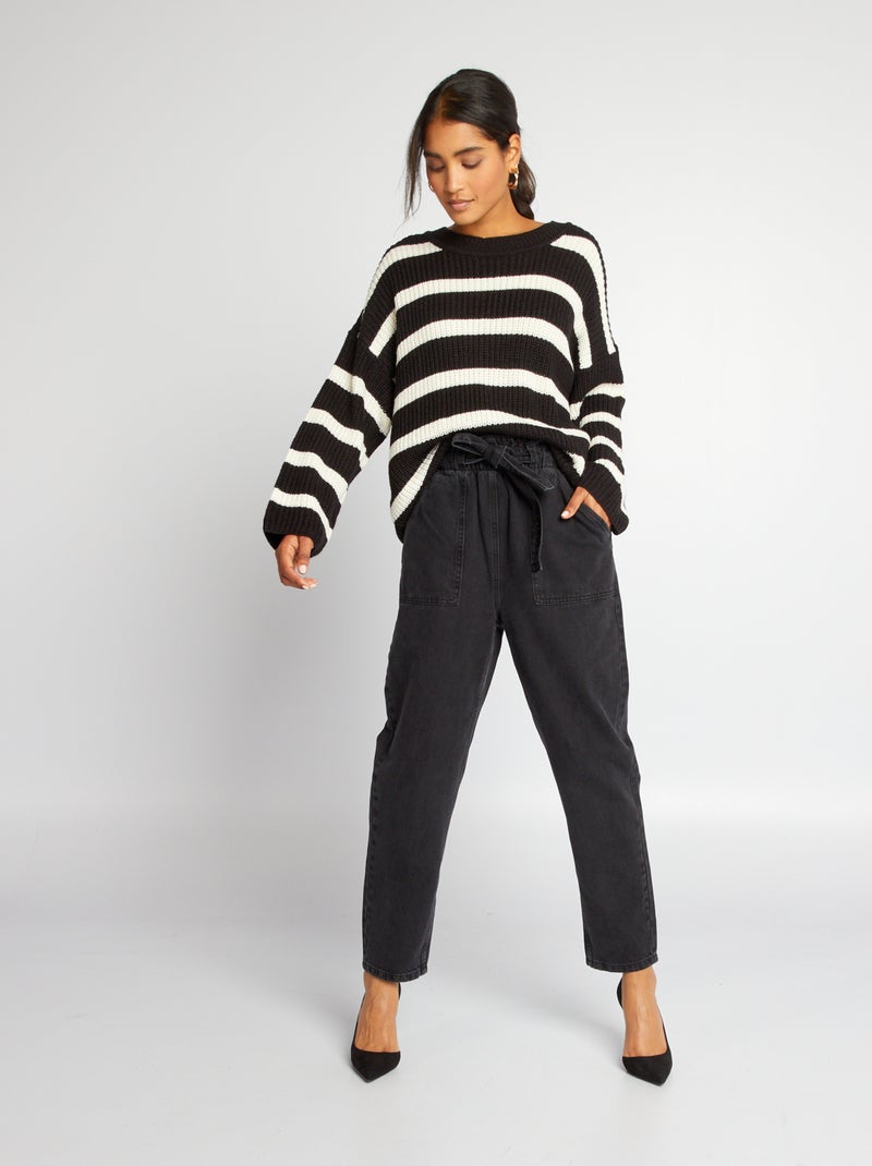 Jersey de punto a rayas 'JDY' negro a rayas - Kiabi