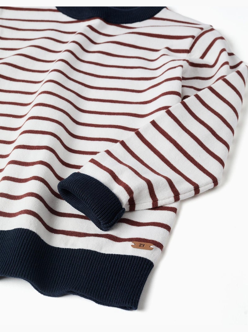 Jersey de punto a rayas Marrón - Kiabi