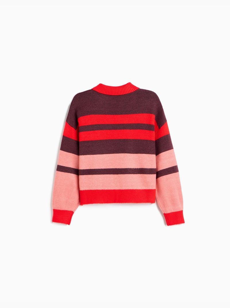 Jersey de punto a rayas, mo fashion Rojo - Kiabi