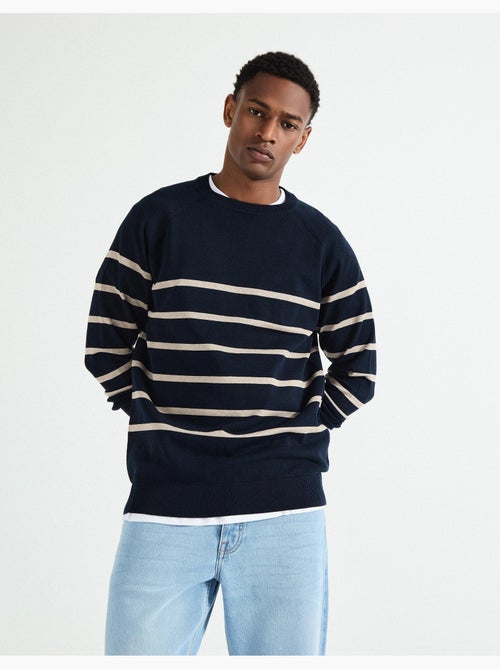 Jersey de punto a rayas para hombre, MO Fashion - Kiabi Jersey de punto a rayas para hombre, MO Fashion - Kiabi