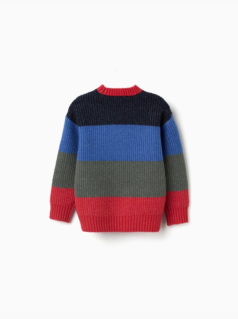 Jersey de punto a rayas Rojo - Kiabi
