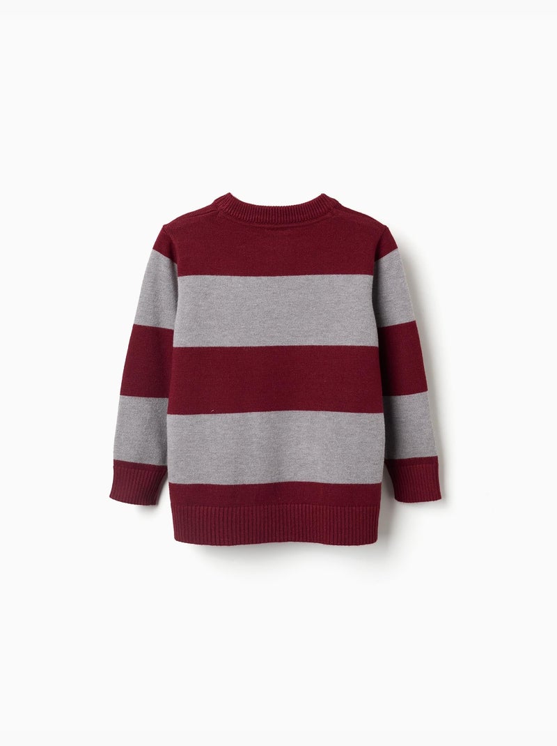 Jersey de punto a rayas Rojo oscuro - Kiabi
