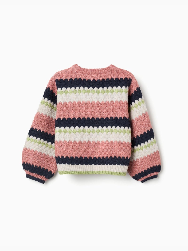 Jersey de punto a rayas Rosa - Kiabi