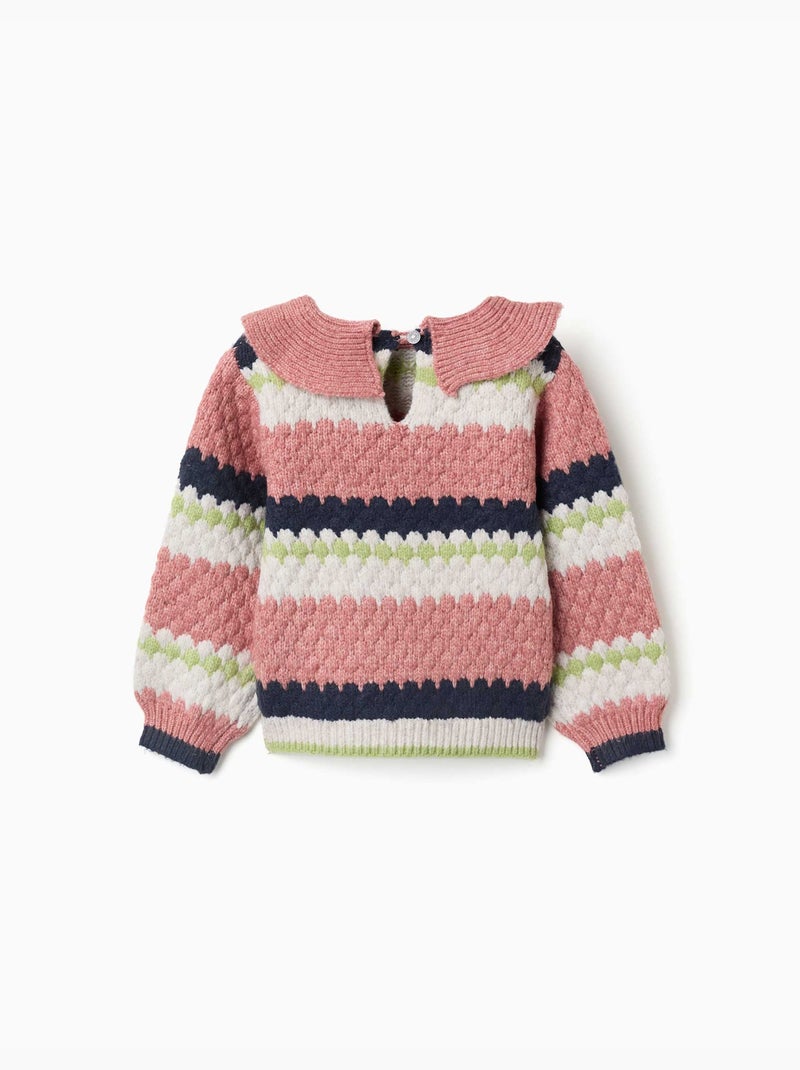 Jersey de punto a rayas Rosa - Kiabi