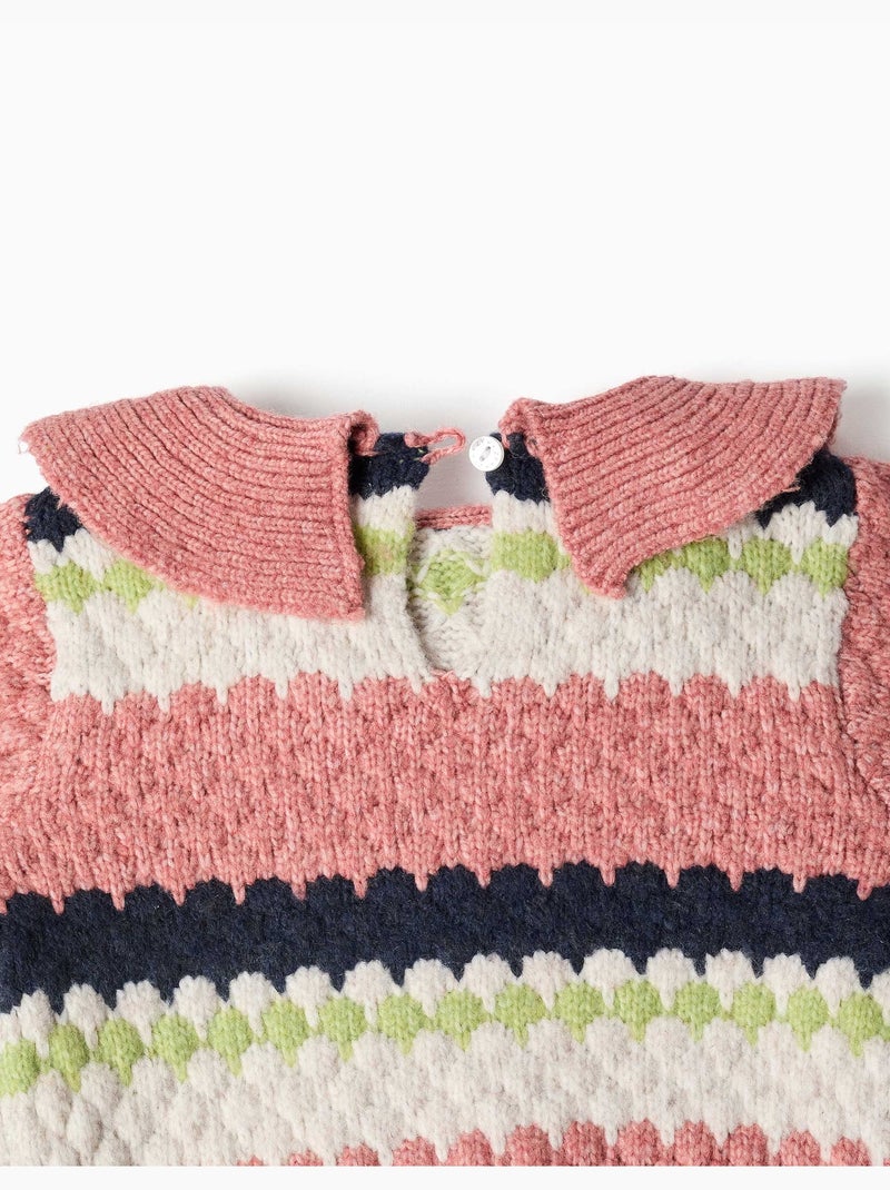 Jersey de punto a rayas Rosa - Kiabi