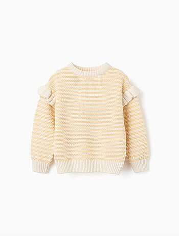 Jersey de punto a rayas y con volantes