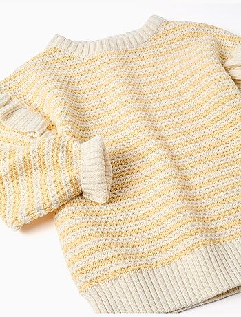 Jersey de punto a rayas y con volantes