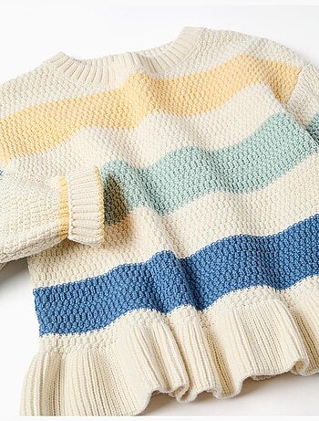 Jersey de punto a rayas y con volantes