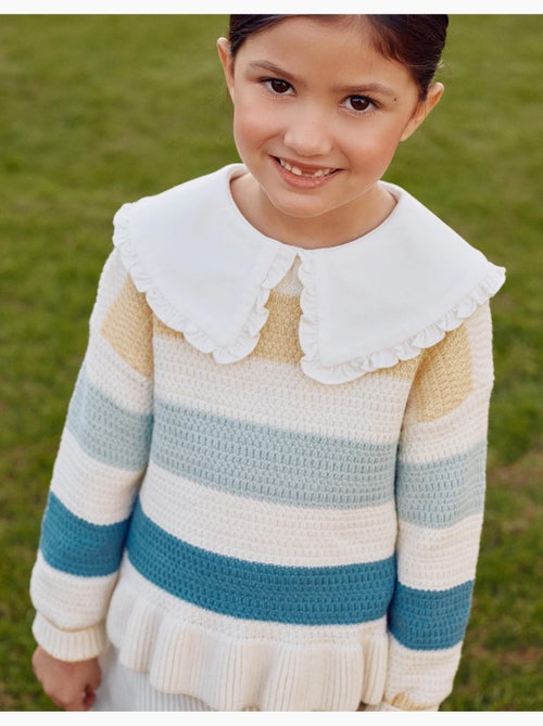 Jersey de punto a rayas y con volantes - Kiabi