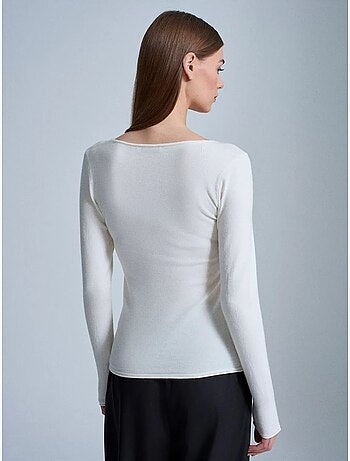 Jersey de punto acanalado de cuello en v slim fit dilvin