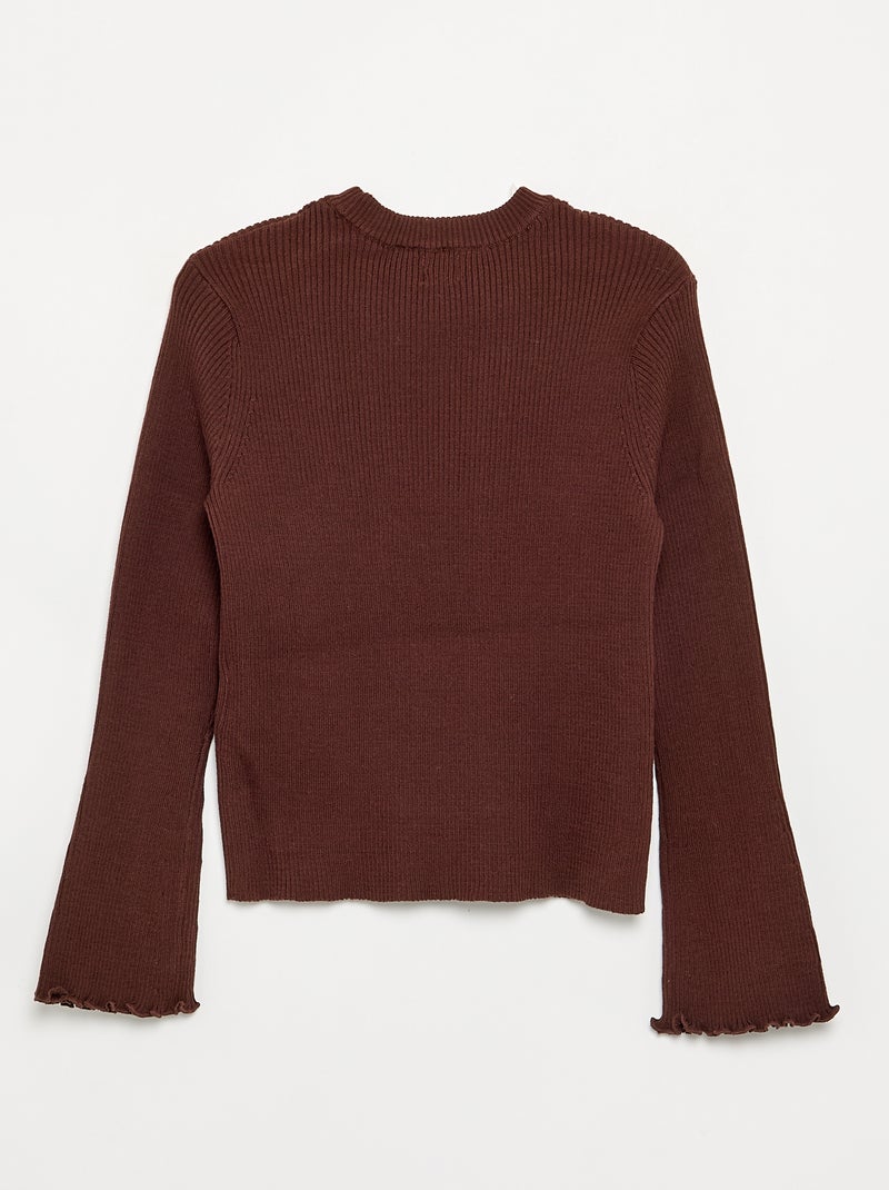 Jersey de punto acanalado Marron - Kiabi