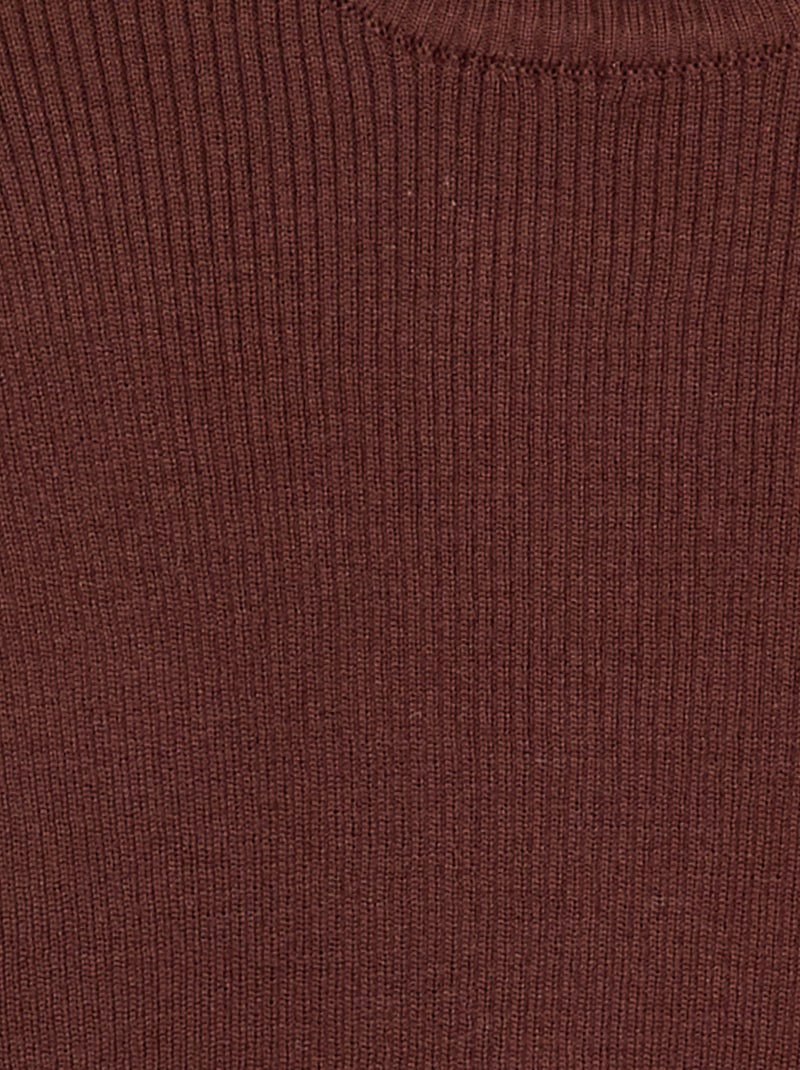 Jersey de punto acanalado Marron - Kiabi
