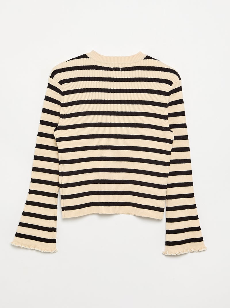 Jersey de punto acanalado Negro - Kiabi