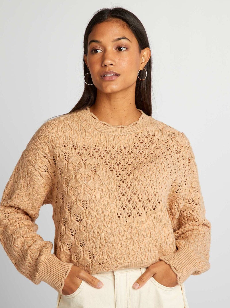Jersey de punto BEIGE - Kiabi