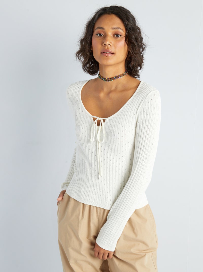 Jersey de punto BLANCO - Kiabi