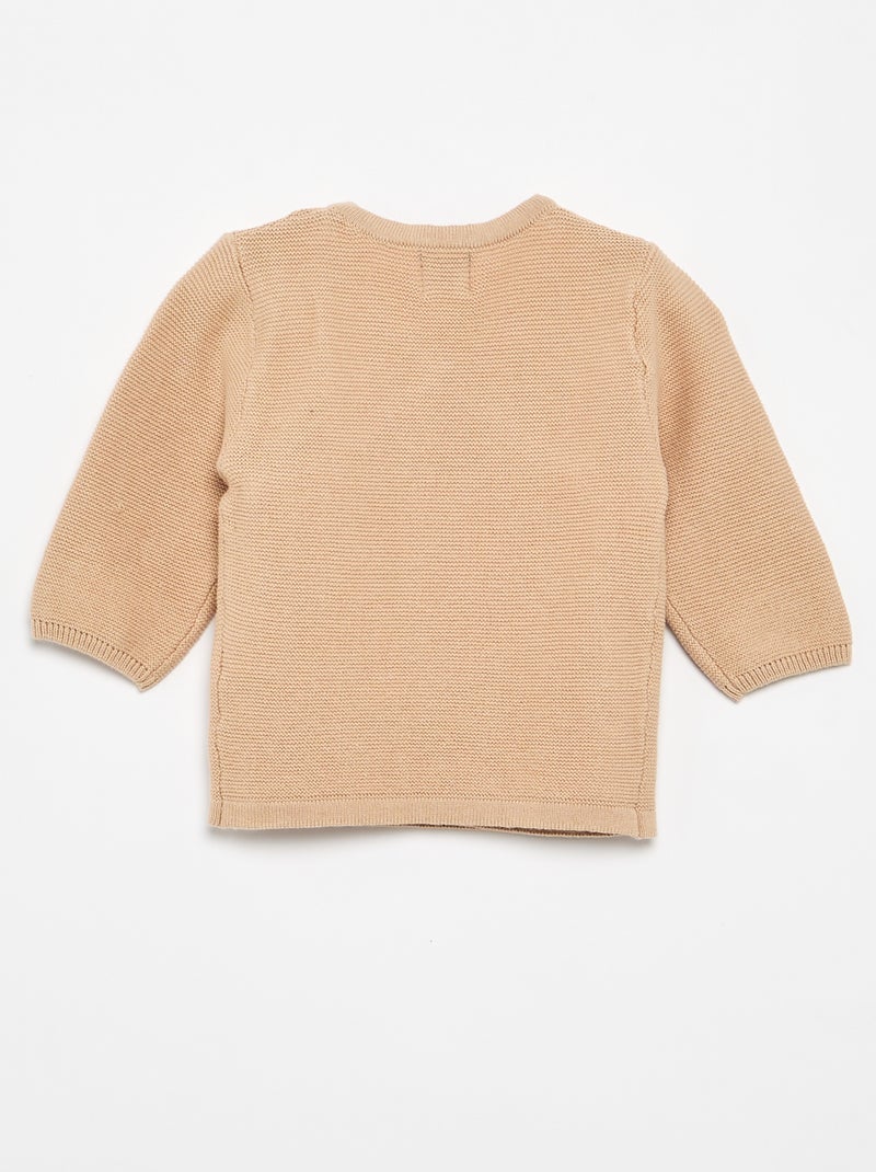 Jersey de punto bobo Beige - Kiabi
