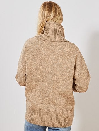 Jersey de punto bobo de cuello vuelto - Kiabi