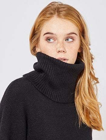 Jersey de punto bobo de cuello vuelto - Kiabi