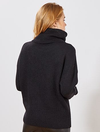 Jersey de punto bobo de cuello vuelto - Kiabi