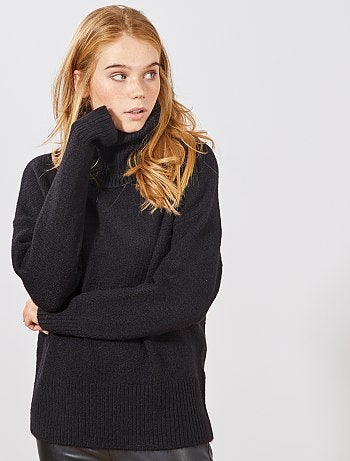 Jersey de punto bobo de cuello vuelto - Kiabi