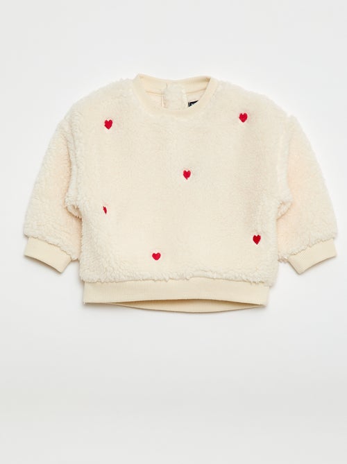 Jersey de punto borreguito con motivo - Kiabi