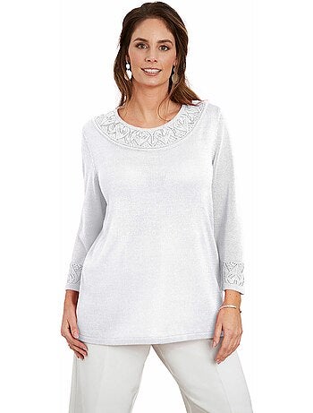 Jersey de punto brillante con detalle calado - AFIBEL