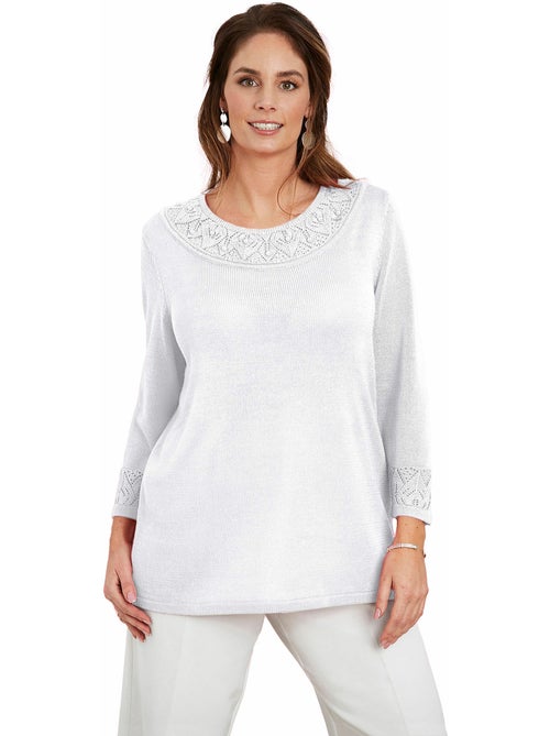 Jersey de punto brillante con detalle calado - AFIBEL - Kiabi