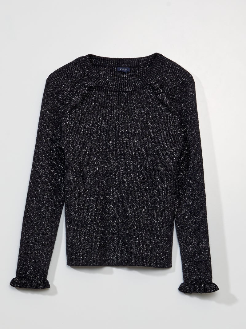Jersey de punto brillante NEGRO - Kiabi